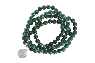 Durable 108 Prayer Beads Necklace Green Jade Beads Mala