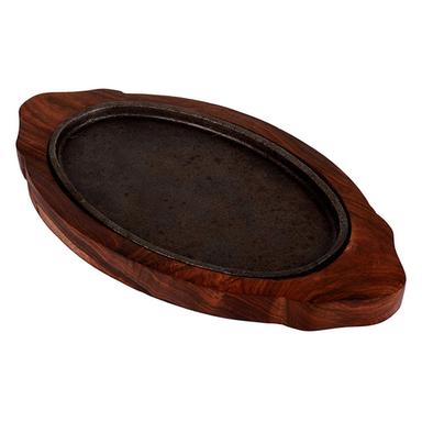 Wood Sizzler Plate, Brown