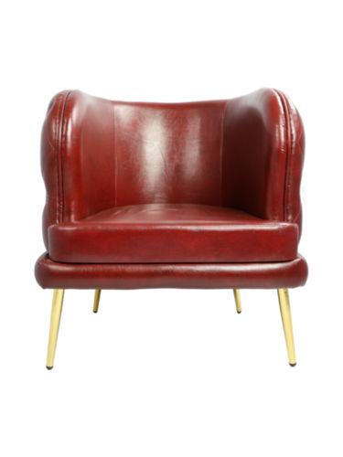 Adhunika Wooden Lounge Chair (Red)