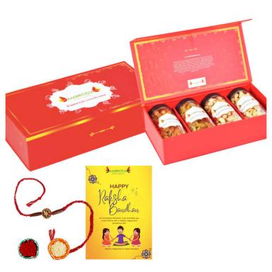 As Per Image Ambrosia Premium Dry Fruits Gift Box With Rakhi Tikka And Greeting Card
