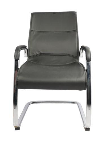 Adhunika Steel Black Visitor Chair For Office With Cushion Seat (23x23x39)