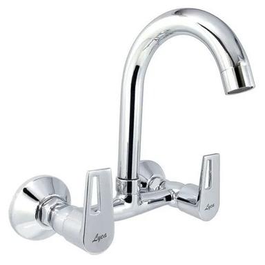 Silver Elane Collection Sink Mixer Wall Mounted With Swivel Spout