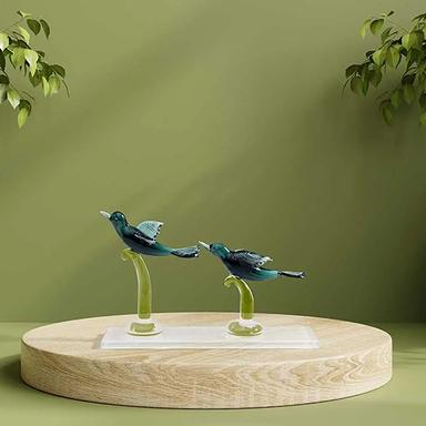 Glass Flying Birds Figurine