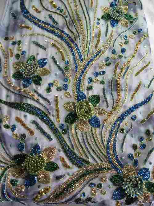 Silk Embellished / Beaded Fabrics Runicha- 552