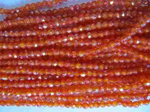 Cubic Zircon Orange Color Bead