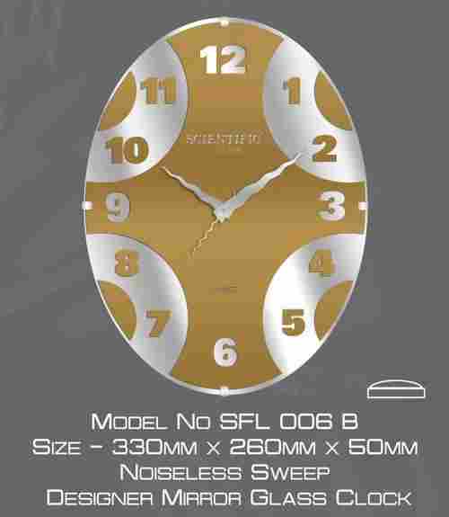 Designer Oval Shape Mirror Clock