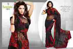 Black And Red Saree