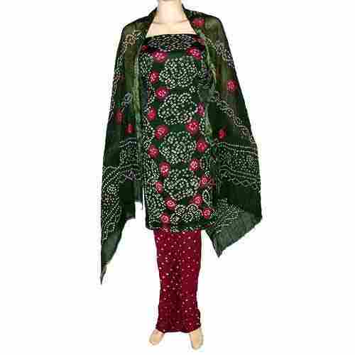 Bandhani Tie Dye Sequin Cotton Salwar Kameez