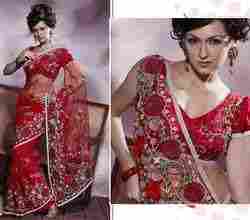 Designer Red Saree