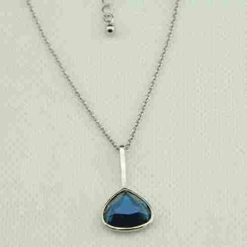 Blue Heart Shaped Pendant Necklace