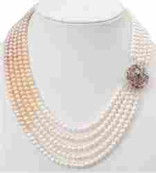 Water Pearl Designer 5 Strand Necklace
