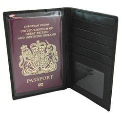 Grey Leather Passport Case