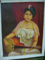 Lady Musician Canvas Painting