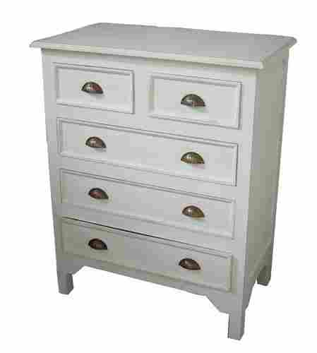 White Painted Wooden Drawer Chest