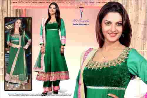 Party Wear Green Ladies Suits
