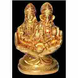 Brass And Bronze Laxmi Ganesh Statues