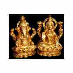 Ganesh Sitting Lotus Base Coiled Trunk