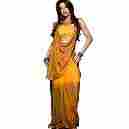 Golden Sequin Embroidered Yellow Saree