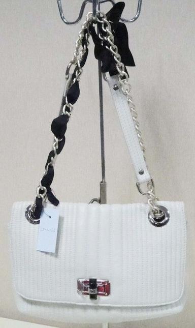 Stylish White Leather Handbag