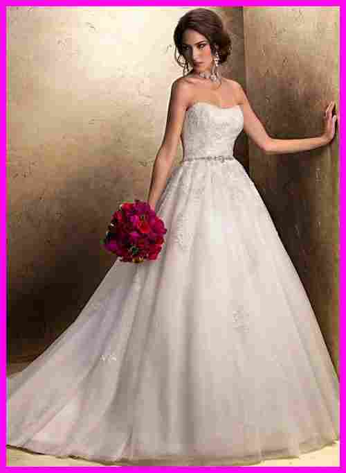 Lace Ball Gown With A Crystal Sash