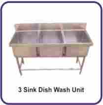 3 Sink Dish Wash Unit