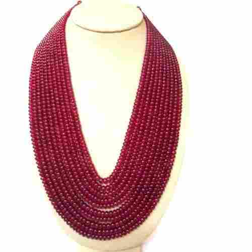 Stylish Ruby Beads Necklace