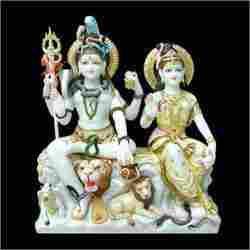 Marble Shiv And Parvati Statue