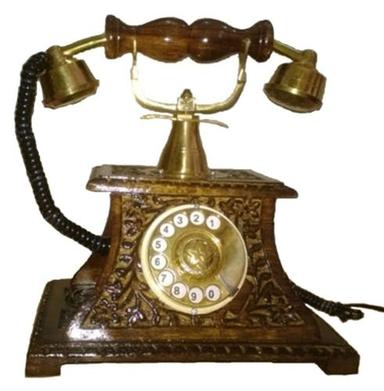 Antique Vintage Look Wooden Base Telephone