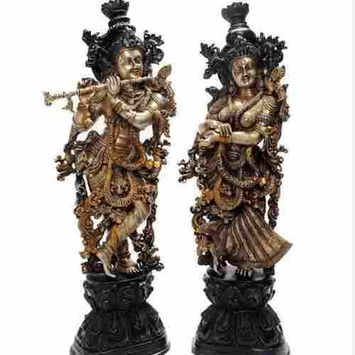 Handcrafted Radha Krishna Statues With Fine Antique Work