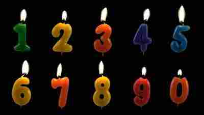 Number Shaped Candles