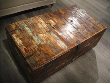 Old Reclaimed Teak Wood Coffee Table Chest