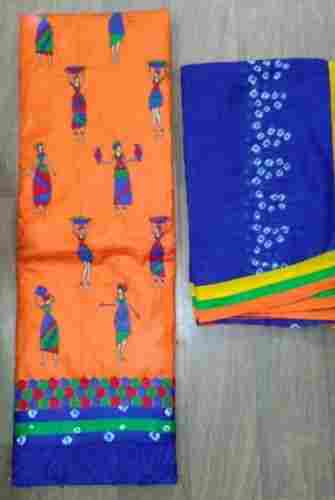 Bandhani Dress Fabric With Silk Dupatta