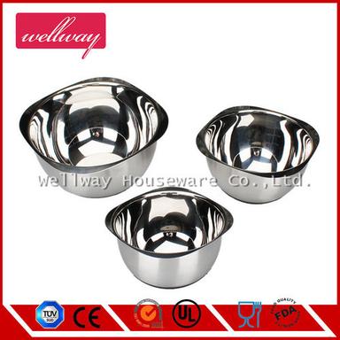 Stainless Steel Mixing Punch Bowl With Silicone Base Square Shape