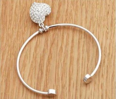 Silver Plated Valentine Heart Cut out Love Bracelet
