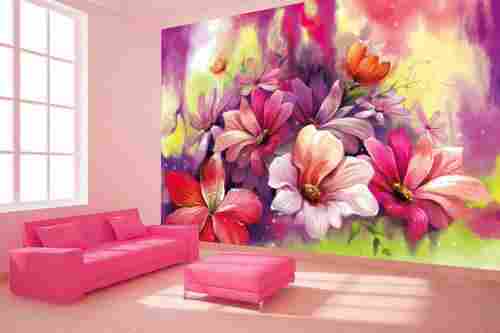Floral Wallpaper With Fine Art Watercolor Painted