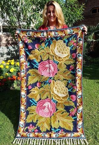 Chain Stitch Embroidered Rug
