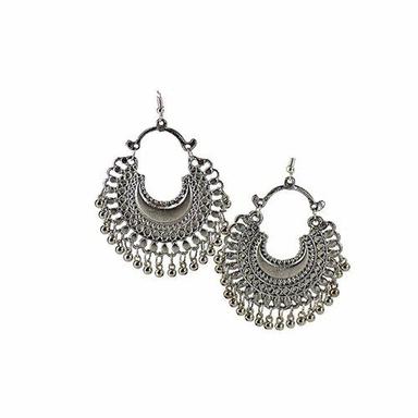 Silver Fashion Stylish Oxidised Afghani Tribal Fancy Party Wear Earrings