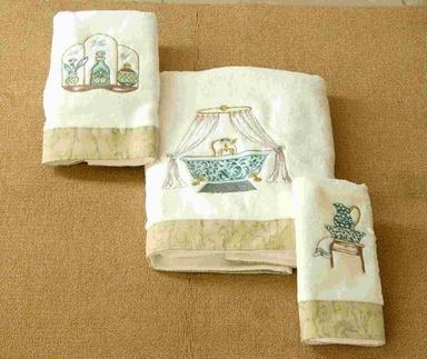 Quick Dry Stylish Look Embroidered Bath Towels