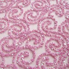 Pink Color Sequin Lace