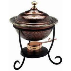Manual Round Shape Copper Chafing Dish