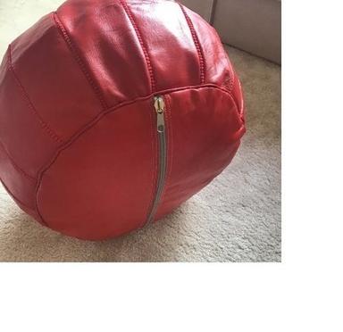 Home Furniture Designer Red Leather Pouf For Decor