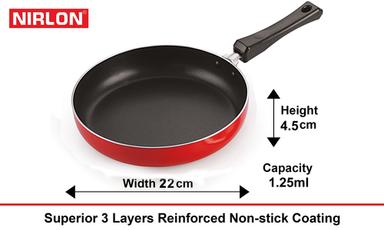 Nirlon Aluminium Non Stick Deep Fry Pan Interior Coating: 5 Layer Nonstick Spray Coated