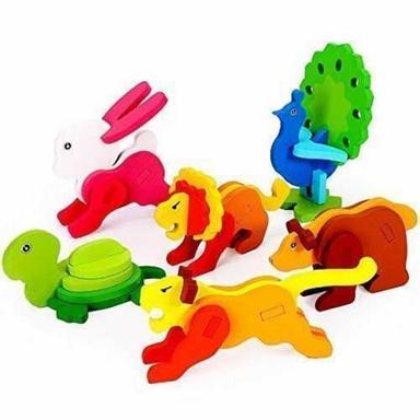 Multiple Color Wooden 3D Puzzles For Kids