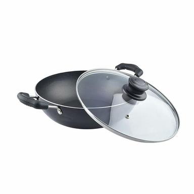 Nirlon Induction Deep Kadai With Glass Lid Interior Coating: 5 Layer Nonstick Spray Coated
