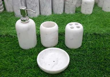 Liquid Soap Dispensers White Marble Bath Set