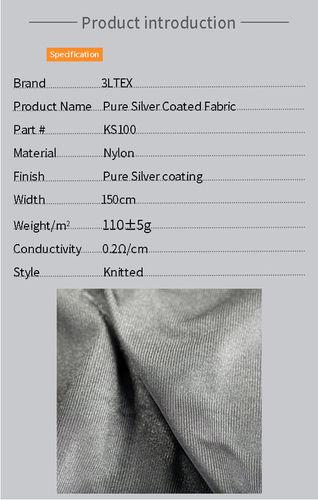Silver Coated Polyamide Fabric Length: 100  Meter (M)