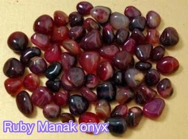 Natural Stone Ruby Manak Onyx Pebble