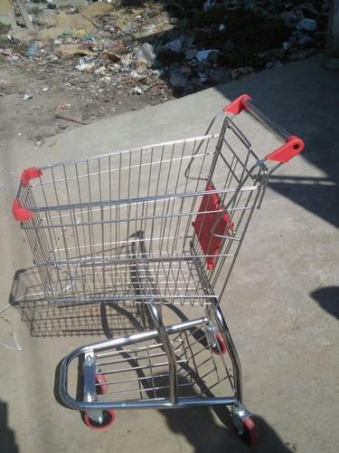 Stainless Steel 202 Shopping Mall Trolley 60 Liter