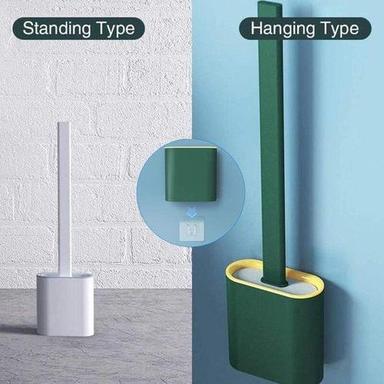 Various Colors Are Available Silicone Toilet Brush With Holder Stand