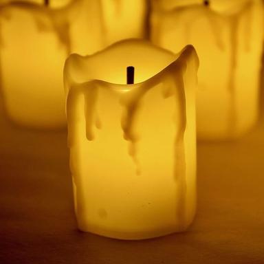 Flameless Tealight Battery Operated Candles Real Paraffin Wax Pillars Burning Time: 100+ Hours